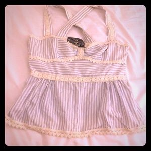 Cross back peplum top